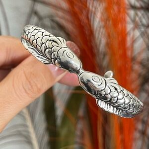 S925 Silver double fish cuff Bracelet